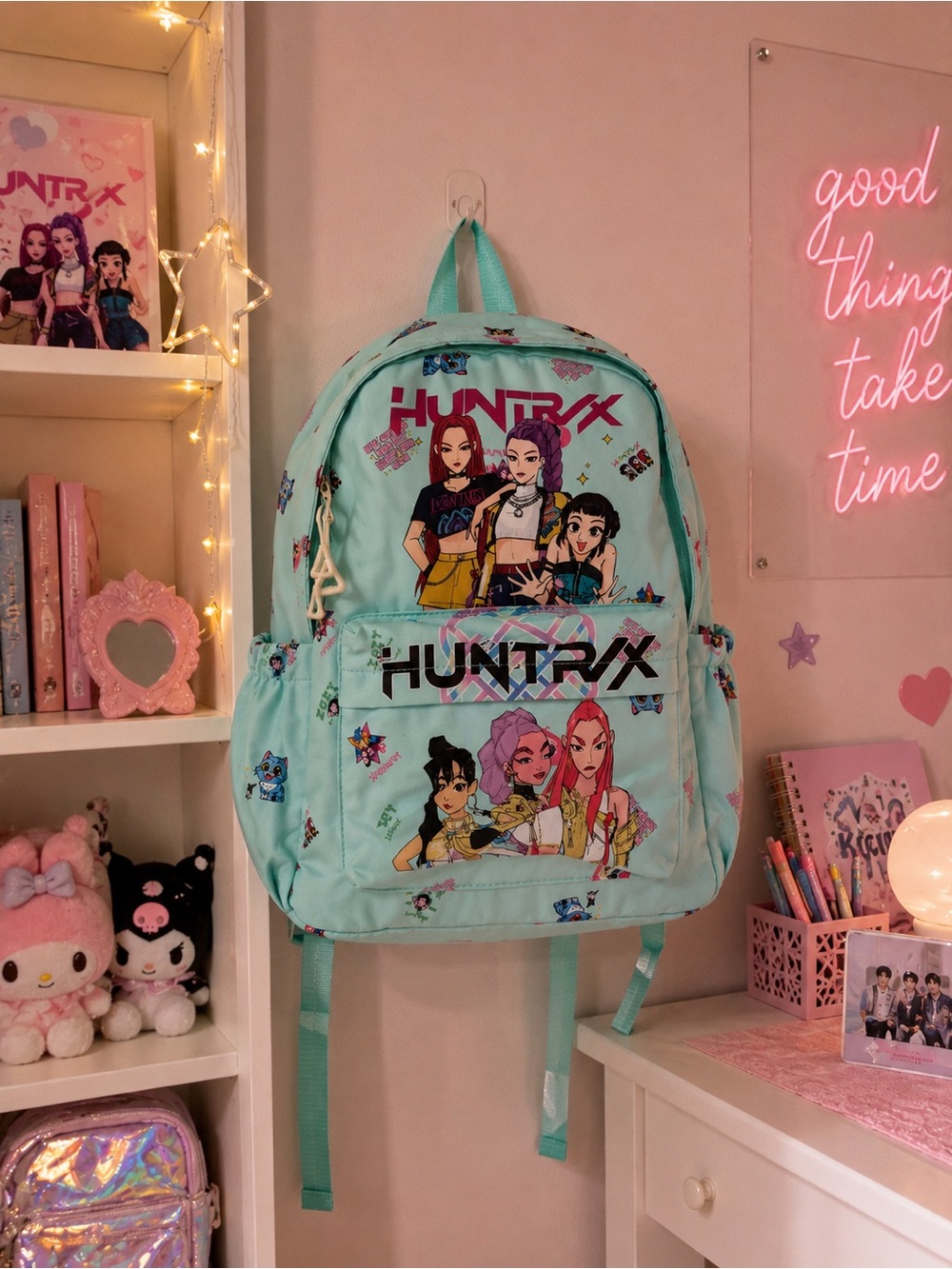 KPOP Demon Hunters Huntrix Backpack – Mint Green Character Backpack - Picture 3 of 8